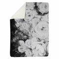 Begin Home Decor 60 x 80 in. Monochrome Rose Garden-Sherpa Fleece Blanket 5545-6080-FL368-1